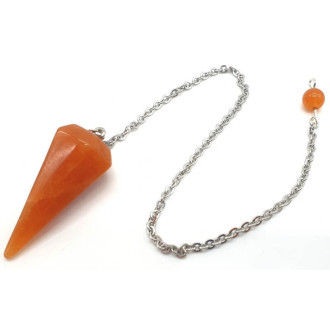 Pendule aventurine orange 6 facettes