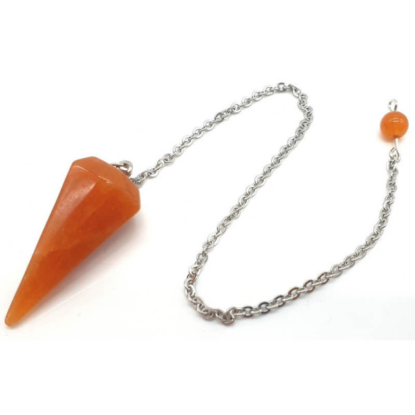 Pendule aventurine orange 6 facettes -  Pendules radiesthésie