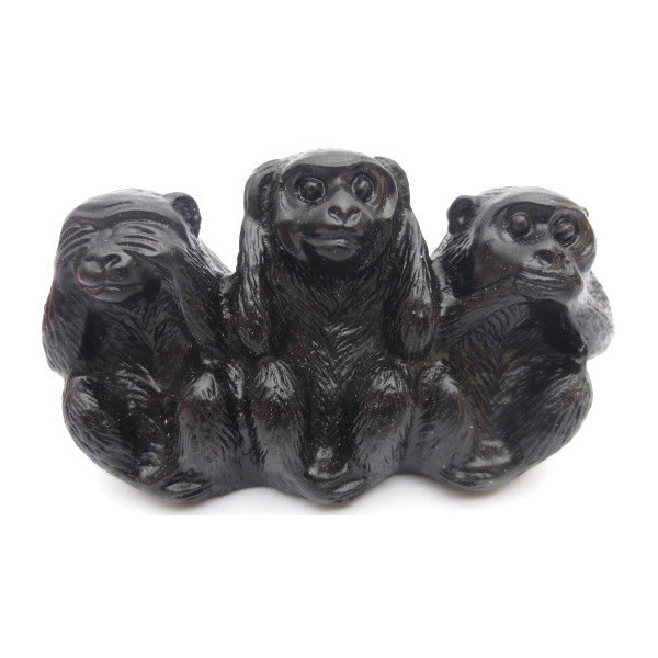 Singes de la sagesse en résine noire -  Déco - cadeaux