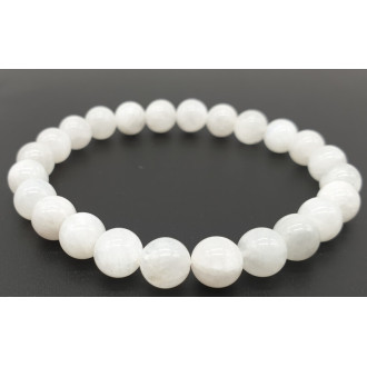 Bracelet Pierre de Lune blanche Perles 8 mm