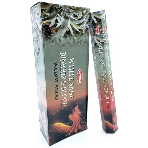 Batons d'encens krishan sauge blanche et sang de dragon 20 gr