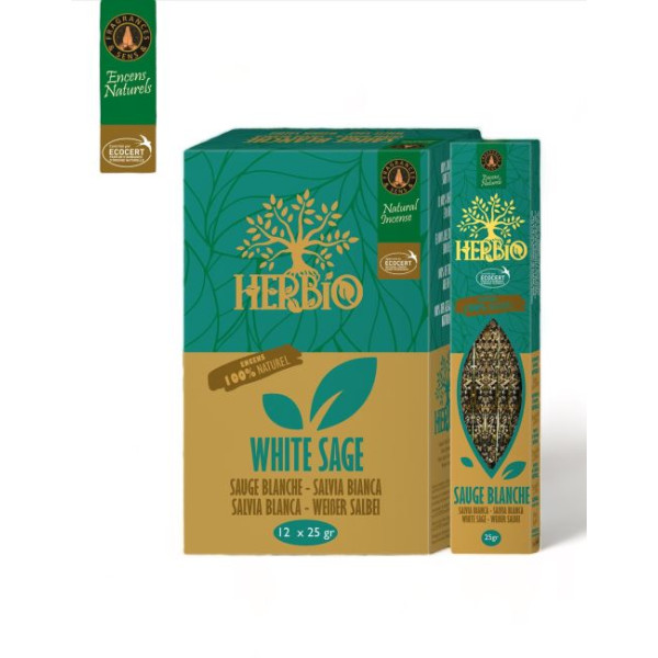 Encens Ecocert Herbio sauge blanche 25g -  Batons d\'encens