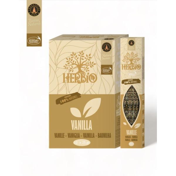 Encens Ecocert Herbio vanille 25g -  Batons d\'encens