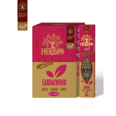Encens Ecocert Herbio santal 25g - Batons d\'encens