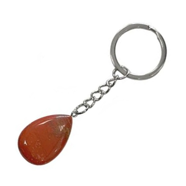 Porte clés goutte jaspe rouge -  Pierres Lithothérapie