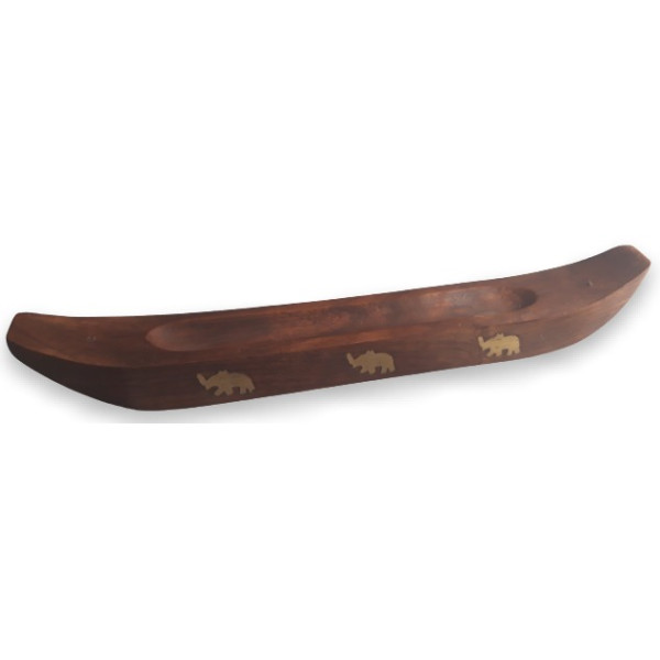 Porte encens bois pirogue