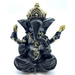 Statuette en résine noire de Ganesh 13 cm