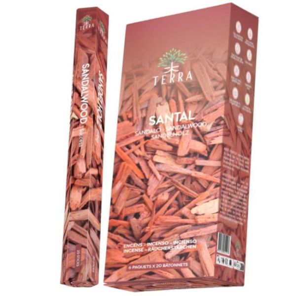 Encens bâtons Terra bois de santal 30 gr -  Batons d\'encens