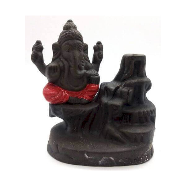 Porte encens bakcflow céramique ganesh 14 cm -  Portes encens