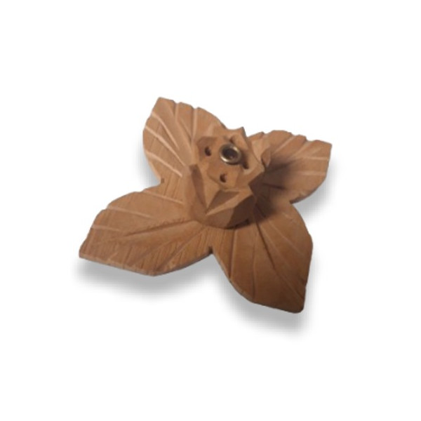Porte encens bois fleur ouverte de 6 cm -  Portes encens