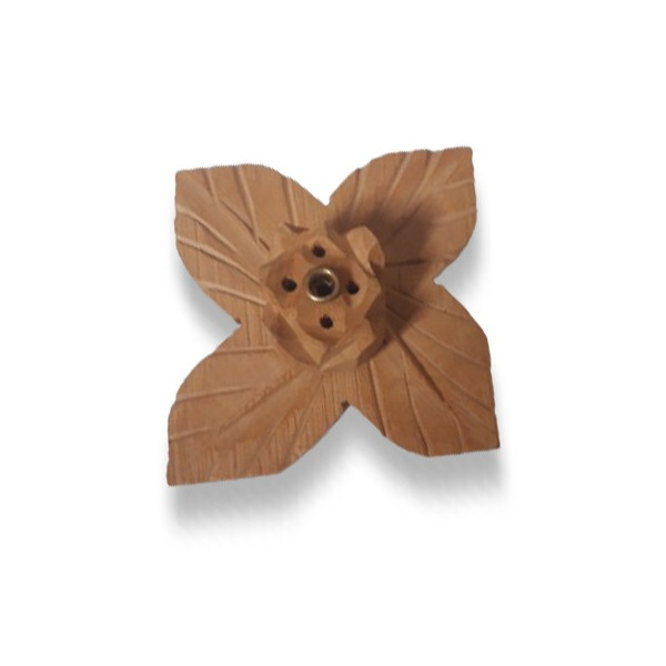 Porte encens bois fleur ouverte de 6 cm -  Portes encens