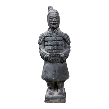Statue en Terracotta guerrier 12 cm noire face