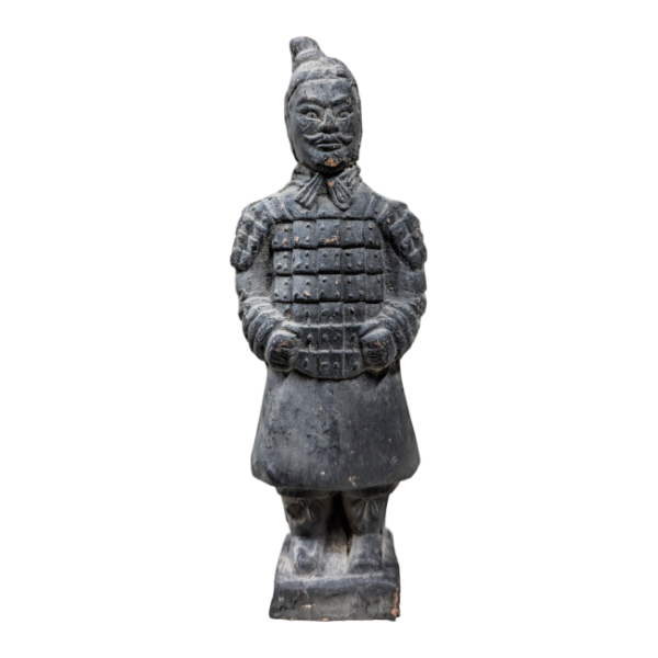 Statue en Terracotta guerrier 12 cm noire -  Déco - cadeaux