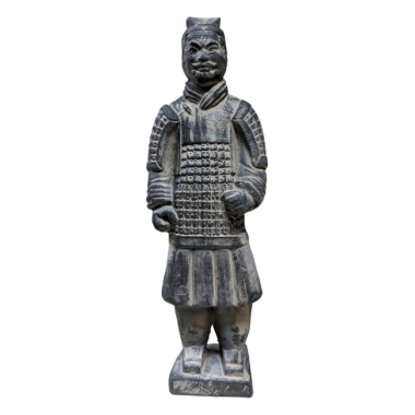 Statue en Terracotta guerrier en armure 22 cm de face