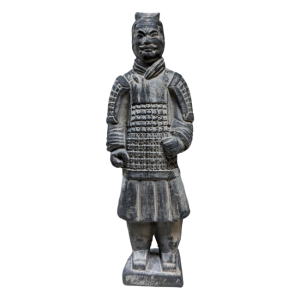 Statue en Terracotta guerrier en armure 22 cm de face