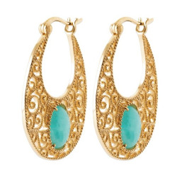 Boucles d'oreilles plaqué or et amazonites