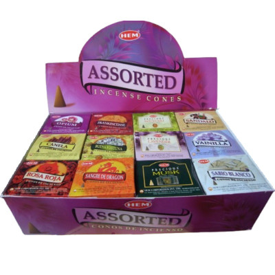 Pack encens cônes hem 12 parfums