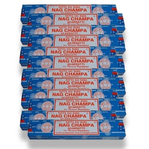 Incienso Nag Champa Satya – 12 Cajas de 15g (100% Original) – Aroma Relajante para Meditación y Yoga