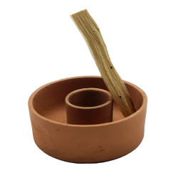 Brûleur de palo santo ou sauge en terre cuite de 9 cm