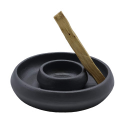 Brûleur pour palo santo en terre cuite noire 9cm