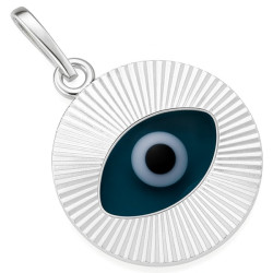 pendentif œil bleu argent