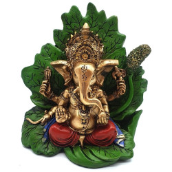 Statue de Ganesh sur feuille 11 cm