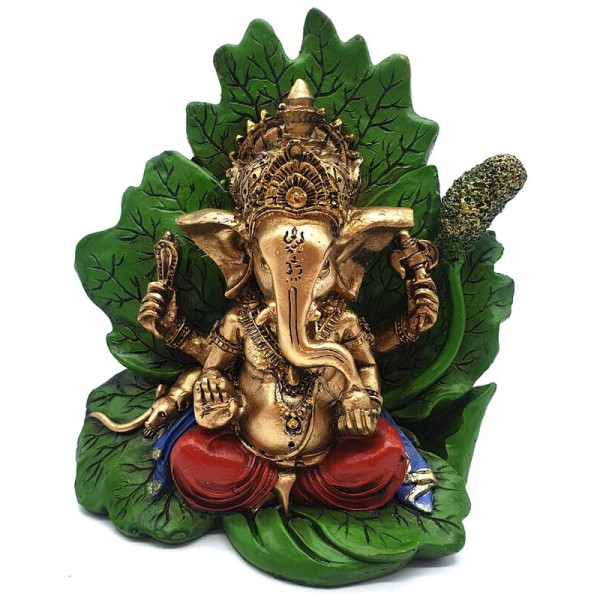 Statue de Ganesh sur feuille 11 cm Statue de Ganesh sur feuille 11 cm