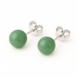 Clous d'oreilles aventurine de 4 mm -  Pierres Lithothérapie