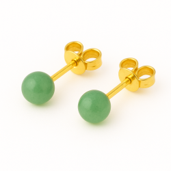 Clous d'oreilles aventurine de 4 mm -  Pierres Lithothérapie