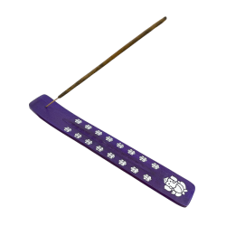 Porte encens mauve en bois et motif Ganesh argent