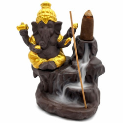 Porte encens bakcflow céramique Ganesh 14 cm