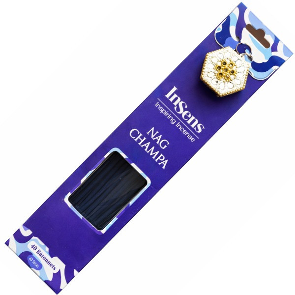 Paquet de 40 bâtonnets d'encens nag champa avec porte encens