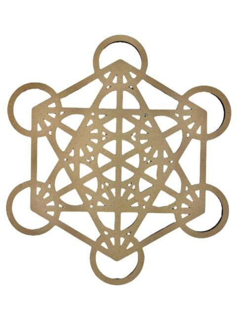 Plaque bois cube métatron 20 cm