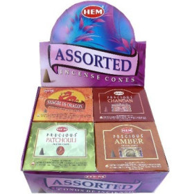 Pack de 12 boites d'encens cônes de hem.