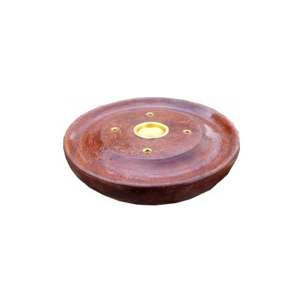 Porte encens batons et cônes bois et laiton.
