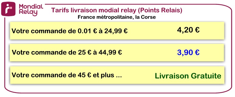 Livraison mondial relay, france, corse, luxembourg